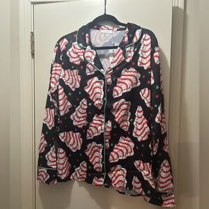 Festive Christmas Tree Women's Pajama Top
